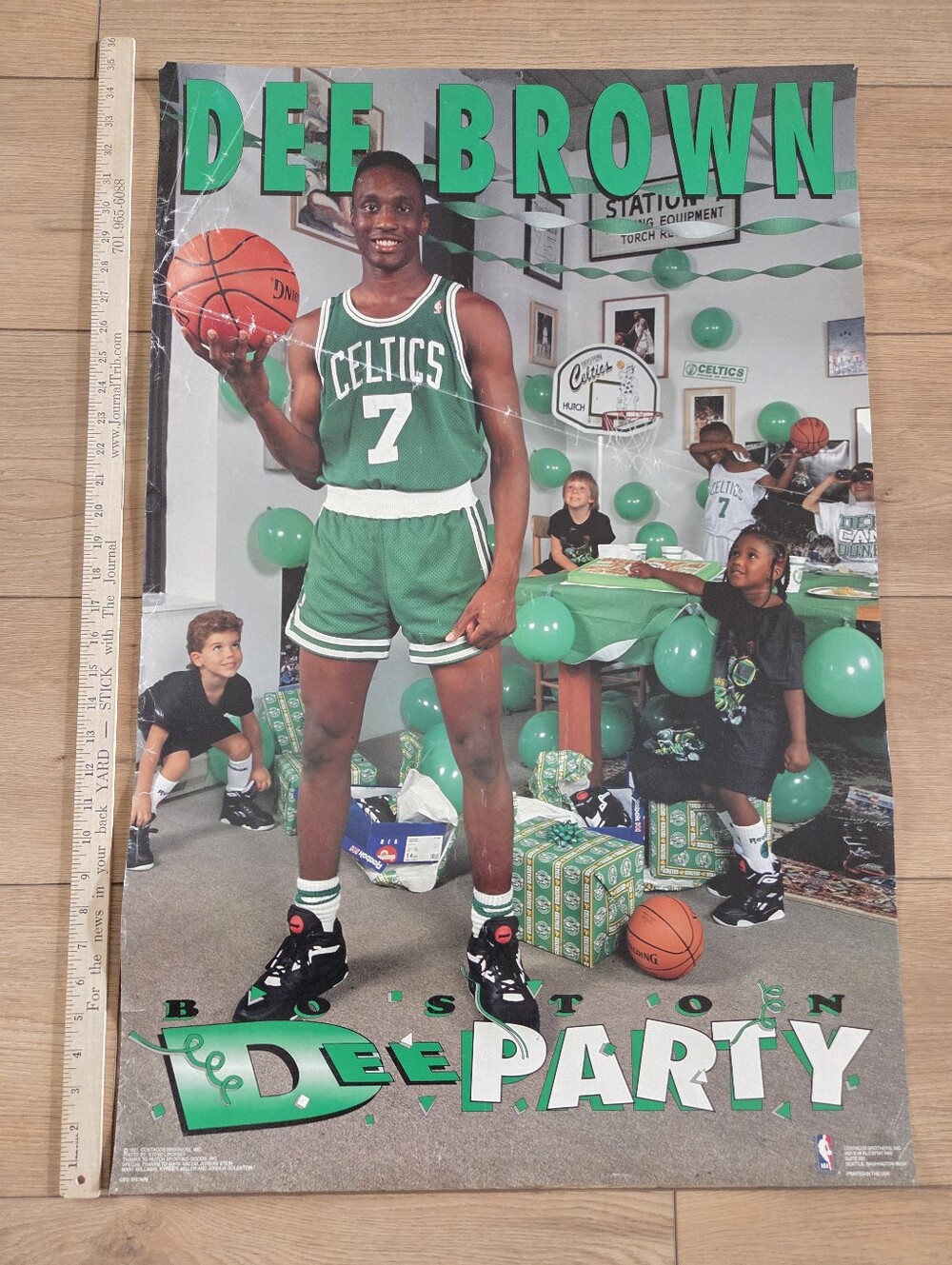 Boston Celtics #7 Dee Brown NBA Basketball Vintage Poster